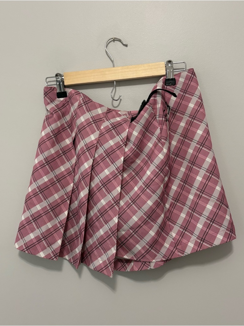 Fox Racing Motorcross Pink Plaid Pleated Mini Skirt